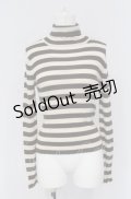 Shirley temple LuLu / ボーダータートルニット 150ｃｍ ブラウン×ベージュ O-25-04-30-1102-LO-TO-OW-OS