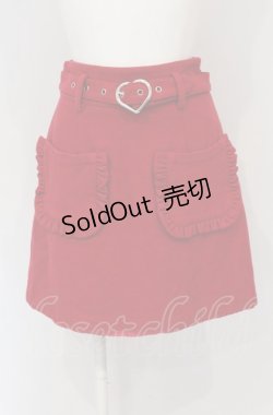 画像1: Honey Cinnamon / ハートバックル台形スカート  アカ O-25-04-30-1106-LO-SK-OW-OS