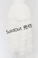Jane Marple Dans Le Salon / レースティアードロングスカート M シロ O-25-04-30-1107-JM-SK-OW-OS