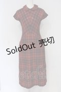 Jane Marple Dans Le Salon / ラメチェックロングワンピース M オレンジ系 O-25-04-30-1108-JM-OP-OW-OS