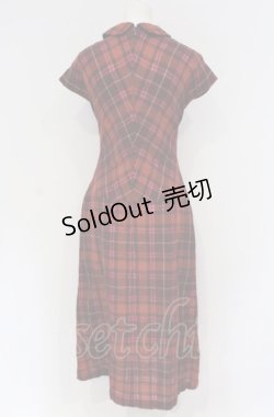 画像2: Jane Marple Dans Le Salon / ラメチェックロングワンピース M オレンジ系 O-25-04-30-1108-JM-OP-OW-OS