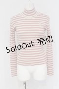 Shirley Temple / 鍵ワッペンニット 150ｃｍ ピンク×アイボリー O-25-04-30-1112-ET-TO-OW-ZT316