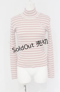 Shirley Temple / 鍵ワッペンニット 150ｃｍ ピンク×アイボリー O-25-04-30-1112-ET-TO-OW-ZT316