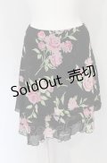 JESUS DIAMANTE / シフォンスカート 38 ぼかし薔薇クロ O-25-04-30-1117-JE-SK-OW-OS