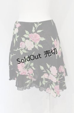 画像2: JESUS DIAMANTE / シフォンスカート 38 ぼかし薔薇クロ O-25-04-30-1117-JE-SK-OW-OS
