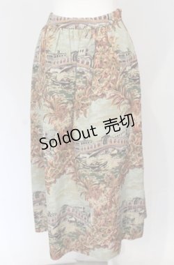 画像2: Jane Marple Dans Le Salon / Original Venice Gobelin Print Long Skirt　スカート M グリーン系 O-25-04-30-1118-JM-SK-OW-OS