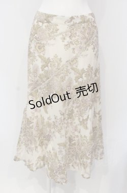 画像1: INGEBORG / フラワーペイズリーロングスカート 9 アイボリー O-25-04-30-1013-LO-SK-IG-ZT363