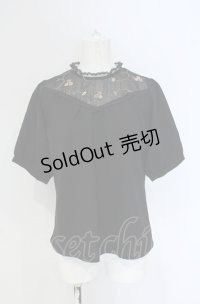 Fi.n.t / ヨークローズ刺繍プルオーバーブラウス F クロ O-25-04-30-1122-CA-BL-OW-OS
