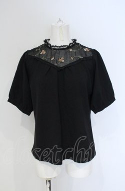 画像1: Fi.n.t / ヨークローズ刺繍プルオーバーブラウス F クロ O-25-04-30-1122-CA-BL-OW-OS