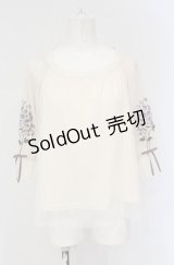 an another angelus / スミレ刺繍チュールブラウス F アイボリー O-25-04-30-1123-CA-BL-OW-OS