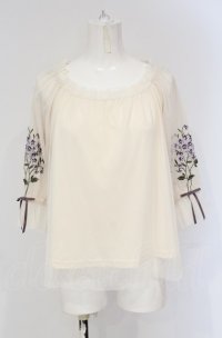 an another angelus / スミレ刺繍チュールブラウス F アイボリー O-25-04-30-1123-CA-BL-OW-OS