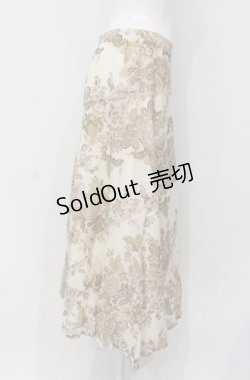 画像2: INGEBORG / フラワーペイズリーロングスカート 9 アイボリー O-25-04-30-1013-LO-SK-IG-ZT363