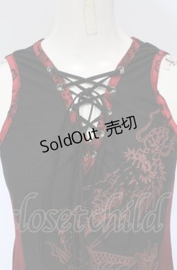 画像2: Qutie Frash / 後ろロングチュニック  ブラック×レッド O-25-04-30-1132-QU-OP-OW-OS