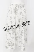 INGEBORG / マーガレット柄ロングスカート  オフシロ×ブルー O-25-04-30-1014-LO-SK-IG-OS