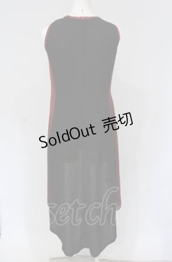 画像3: Qutie Frash / 後ろロングチュニック  ブラック×レッド O-25-04-30-1132-QU-OP-OW-OS
