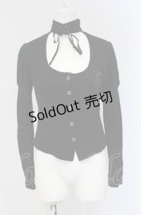 h.naoto Blood / チョーカー付きカットカーディガン  ブラック O-25-04-30-1133-HN-TO-OW-OS