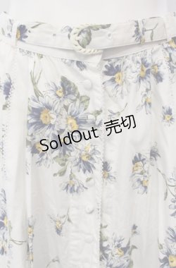 画像2: INGEBORG / マーガレット柄ロングスカート  オフシロ×ブルー O-25-04-30-1014-LO-SK-IG-OS