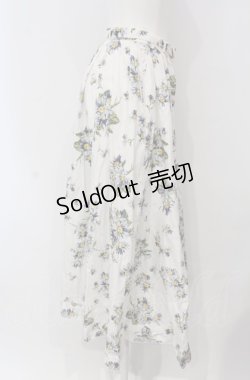 画像3: INGEBORG / マーガレット柄ロングスカート  オフシロ×ブルー O-25-04-30-1014-LO-SK-IG-OS