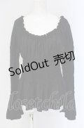 Sheglit / ゴムシャーリングブラウス M クロ O-25-04-30-1140-EL-BL-OW-OS