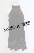 GOTHその他 / 刺繍ホルタ-トップス L クロ×オレンジ O-25-04-30-1141-EL-TO-OW-OS