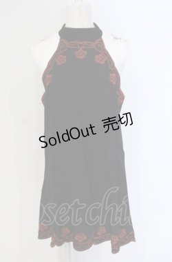 画像1: GOTHその他 / 刺繍ホルタ-トップス L クロ×オレンジ O-25-04-30-1141-EL-TO-OW-OS