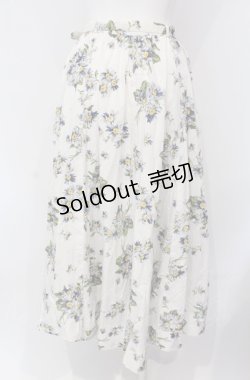 画像4: INGEBORG / マーガレット柄ロングスカート  オフシロ×ブルー O-25-04-30-1014-LO-SK-IG-OS