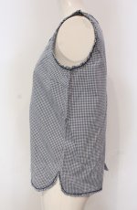 画像2: 【SALE】INGEBORG / ギンガムチェックノースリーブトップス  ブルー O-25-04-30-1016-LO-TO-IG-ZT366 (2)