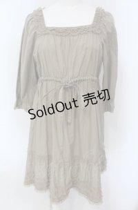 PINK HOUSE / ドットチュールフリルローンワンピース  ベージュ O-25-04-30-1019-LO-OP-IG-OS