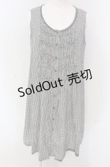 INGEBORG / ギンガムチェックフロントシャーリングノースリーブチュニック 9 クロ×シロ O-25-04-30-1020-LO-TO-IG-OS