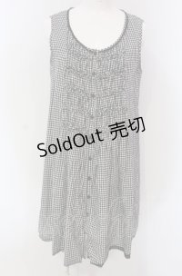 INGEBORG / ギンガムチェックフロントシャーリングノースリーブチュニック 9 クロ×シロ O-25-04-30-1020-LO-TO-IG-OS