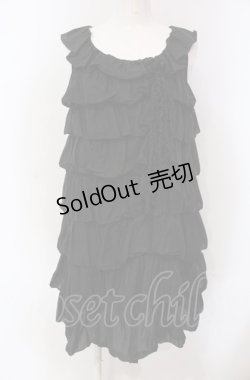 画像1: 【SALE】PINK HOUSE / 段々フリルノースリーブチュニックブラウス  クロ O-25-04-30-1021-LO-BL-IG-ZT364