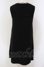 画像4: 【SALE】INGEBORG / ツイード切り替えニットワンピース 9 クロ O-25-04-30-1022-LO-TO-IG-ZT366 (4)