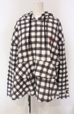 画像1: 【SALE】PINK HOUSE / little sunny bite hand drawing checker frill hoodie フーディ  クロ×シロ O-25-04-30-1026-LO-TO-IG-ZT082 (1)