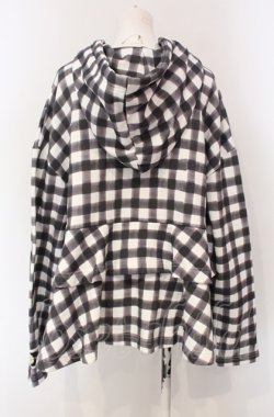 画像3: PINK HOUSE / little sunny bite hand drawing checker frill hoodie フーディ  クロ×シロ O-25-04-30-1026-LO-TO-IG-ZT082