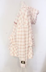 画像2: 【SALE】PINK HOUSE / little sunny bite hand drawing checker frill hoodie フーディ  ピンク×シロ O-25-04-30-1027-LO-TO-IG-ZT362 (2)