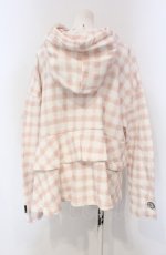 画像3: 【SALE】PINK HOUSE / little sunny bite hand drawing checker frill hoodie フーディ  ピンク×シロ O-25-04-30-1027-LO-TO-IG-ZT362 (3)