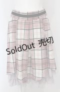 axes femme POETIQUE / 起毛チェックタックスカート  ピンク O-25-04-30-2001-AX-SK-IG-ZT082