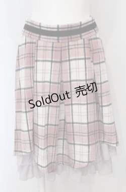画像1: axes femme POETIQUE / 起毛チェックタックスカート  ピンク O-25-04-30-2001-AX-SK-IG-ZT082