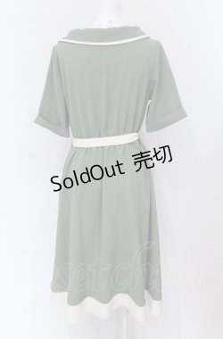 画像2: Fi.n.t / サイド衿バイカラーワンピース  グリーン O-25-04-30-2046-CA-OP-IG-OS