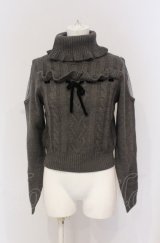 evelyn / ショルダーカットタートルリボンニット  グレー O-25-04-30-2054-LO-TO-IG-OS