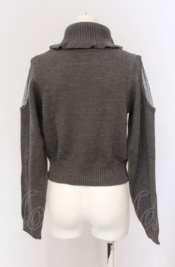 画像3: evelyn / ショルダーカットタートルリボンニット  グレー O-25-04-30-2054-LO-TO-IG-OS