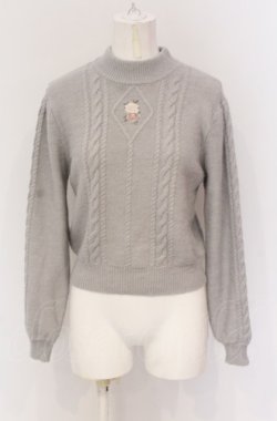 画像1: an another angelus / カメオ風ローズ刺繍ニットプルオーバー  アイボリー O-25-04-30-2057-CA-TO-IG-OS