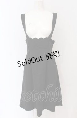 画像1: Fi.n.t / サスペンダー付きスカラップハイウエストスカート  クロ O-25-04-30-2060-CA-OP-IG-ZT0722E