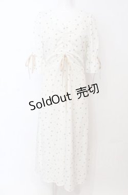 画像1: An MILLE / ハート柄胸ギャザーワンピース  オフシロ O-25-04-30-2062-EL-OP-IG-OS