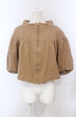 画像1: 【SALE】franche lippee black / ノーカラージップジャケット【SAMPLE】  キャメル O-25-04-30-2065-LO-JA-IG-ZT081 (1)