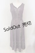 axes femme / レース切替刺繍ジャンスカ  パープル O-25-04-30-2007-AX-OP-IG-OS
