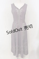 axes femme / レース切替刺繍ジャンスカ  パープル O-25-04-30-2007-AX-OP-IG-OS