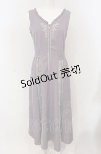 axes femme / レース切替刺繍ジャンスカ  パープル O-25-04-30-2007-AX-OP-IG-OS