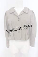 an another angelus / パイピング使いヘリンボーンショートジャケット  ブラウン O-25-04-30-2071-CA-JA-IG-ZT254