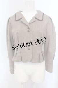 an another angelus / パイピング使いヘリンボーンショートジャケット  ブラウン O-25-04-30-2071-CA-JA-IG-ZT254